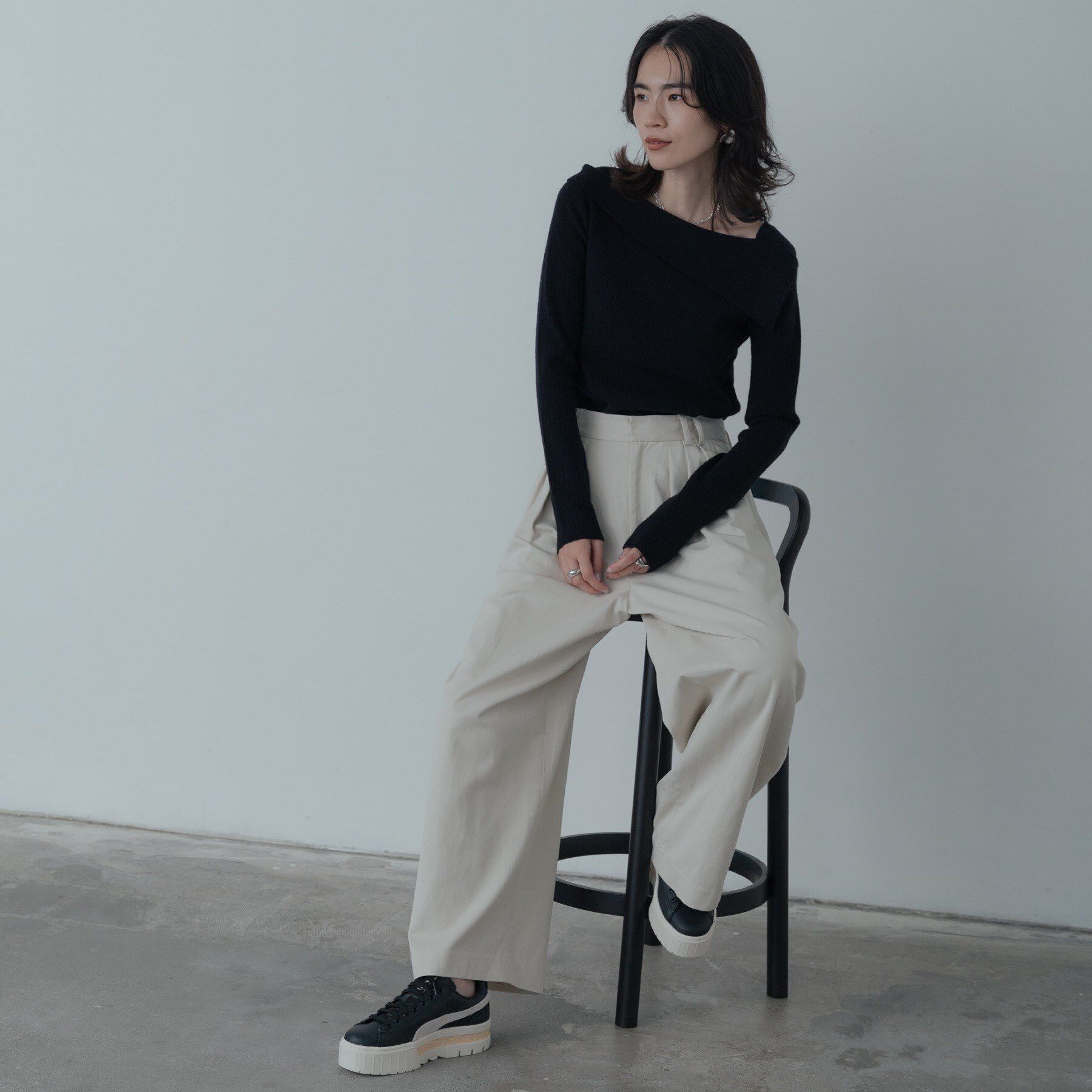 GALLEST「【再入荷】アシメオフショルニット」|ニット・セーター|