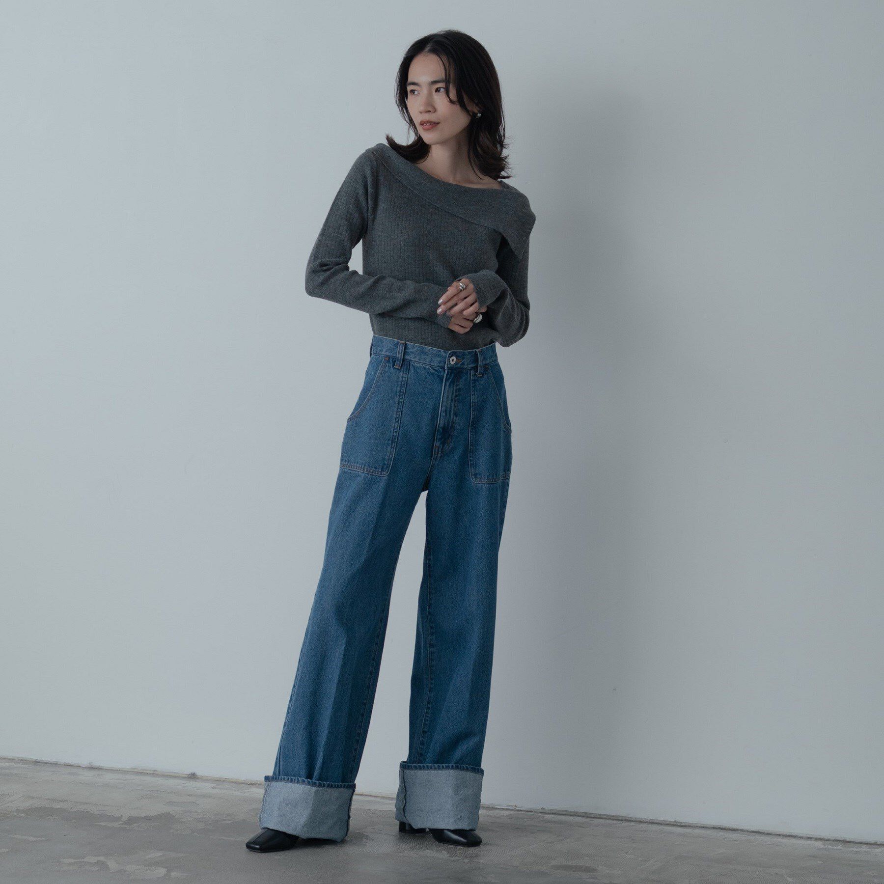 GALLEST「【再入荷】アシメオフショルニット」|ニット・セーター|
