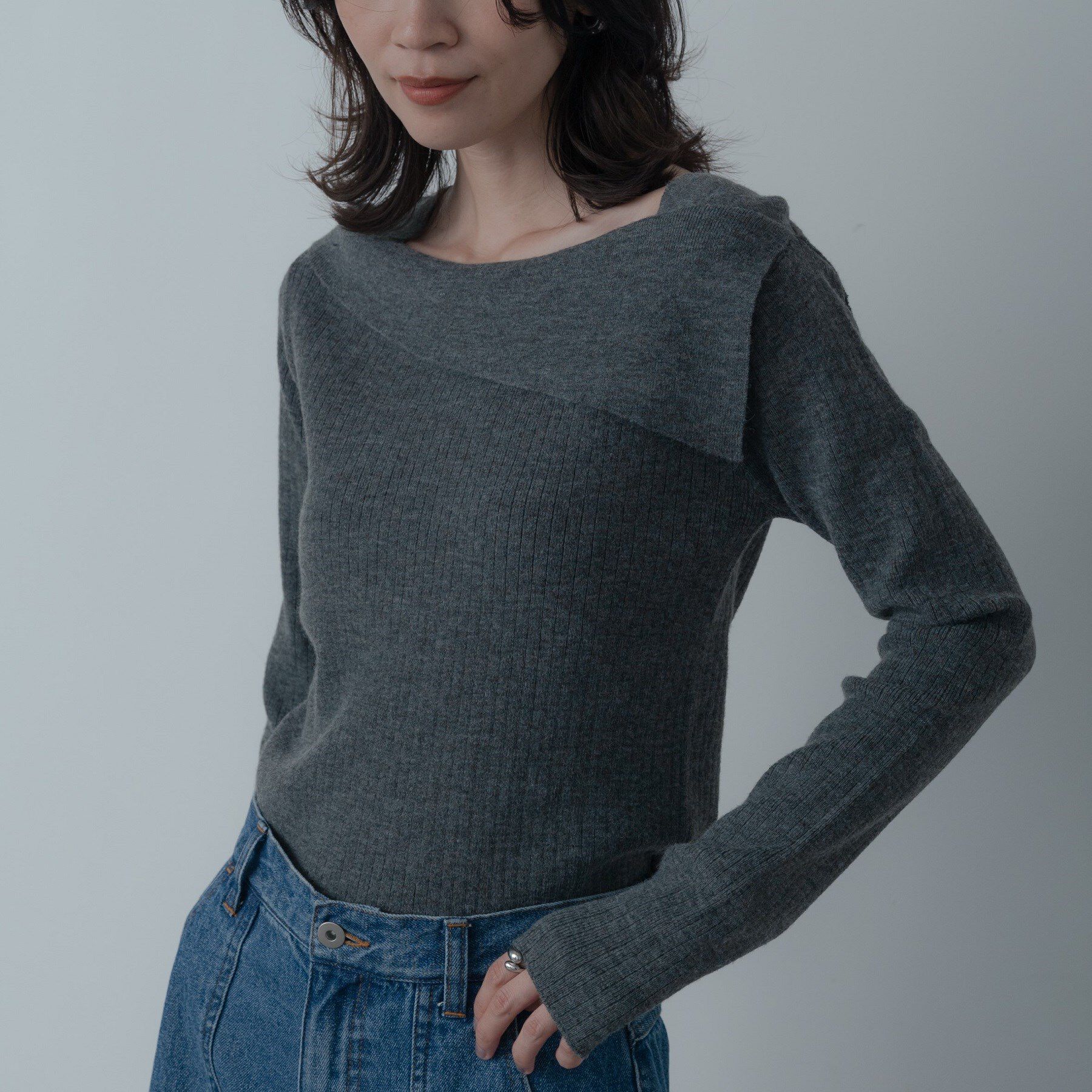 GALLEST「【再入荷】アシメオフショルニット」|ニット・セーター|
