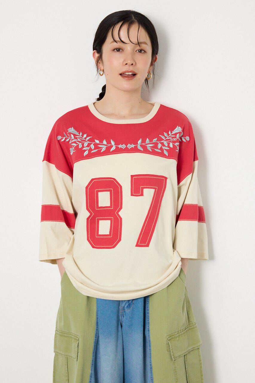 RODEO CROWNS「エンブロイダリーユニフォームTシャツ」|Tシャツ・カットソー|O/WHT1