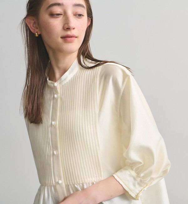 UNITED ARROWS「シルキー ピンタック ブラウス ‐ウォッシャブル‐」|シャツ・ブラウス|