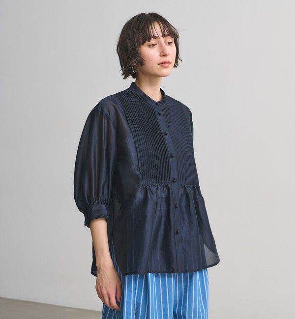 UNITED ARROWS「シルキー ピンタック ブラウス ‐ウォッシャブル‐」|シャツ・ブラウス|