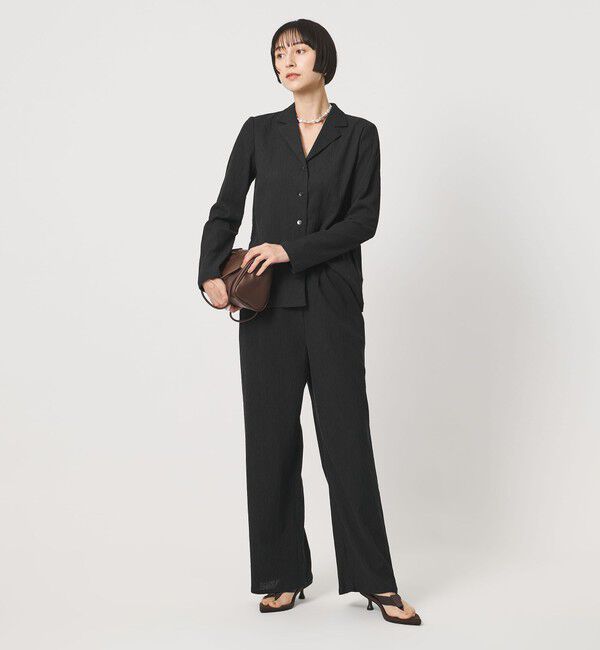 UNITED ARROWS「クレープ イージー ワイドパンツ ‐ウォッシャブル‐」|チノ|