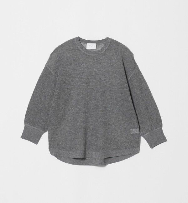 UNITED ARROWS「7分袖 ワッフル ニット」|ニット・セーター|MD.GRAY