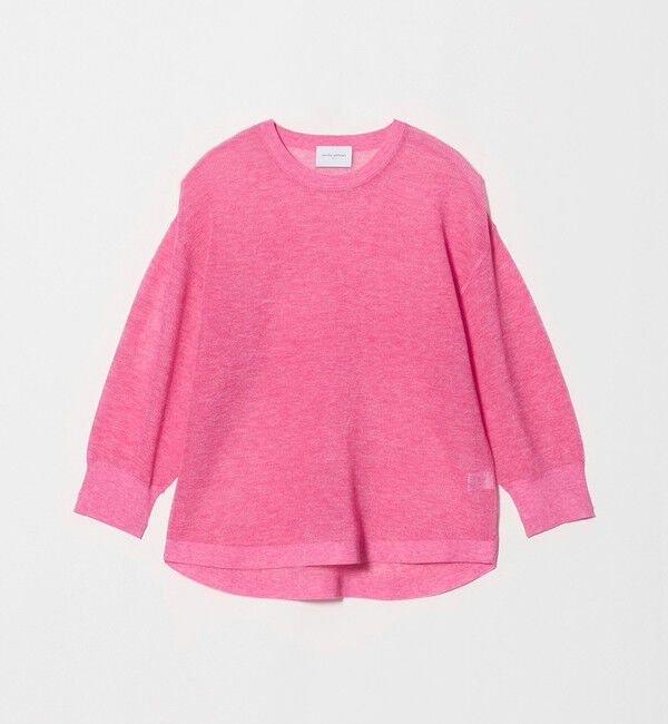 UNITED ARROWS「7分袖 ワッフル ニット」|ニット・セーター|PINK
