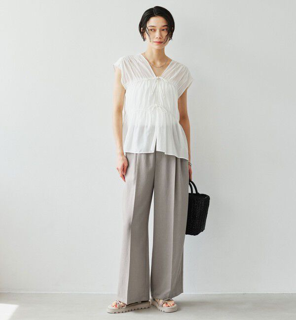 UNITED ARROWS green label relaxing「ボリューム 2WAY リボン ノースリーブ ブラウス」|シャツ・ブラウス|