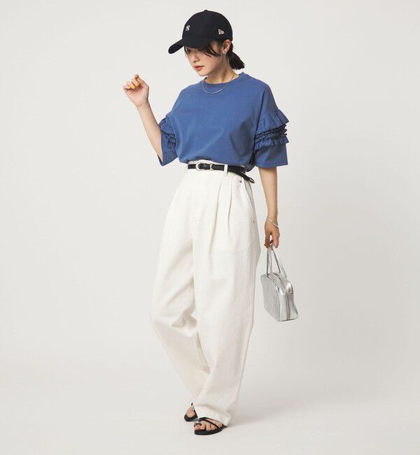 UNITED ARROWS green label relaxing「【WEB限定】＜at ease＞袖フリル  ショートスリーブ カットソー」|Tシャツ・カットソー|