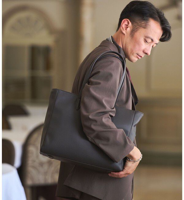 UNITED ARROWS green label relaxing「【WEB限定】GLR レザーライク ファンクショナル ワイド トートバッグ」|トートバッグ|