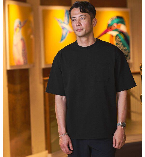 UNITED ARROWS green label relaxing「【別注/WEB限定】＜3/2 WORKS＞GLR ユーティリティ 半袖 Tシャツ カットソー」|Tシャツ・カットソー|BLACK