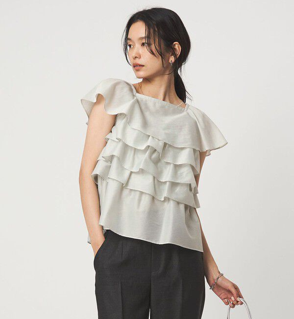 UNITED ARROWS green label relaxing「シアー ランダムフリル ブラウス」|シャツ・ブラウス|LIME