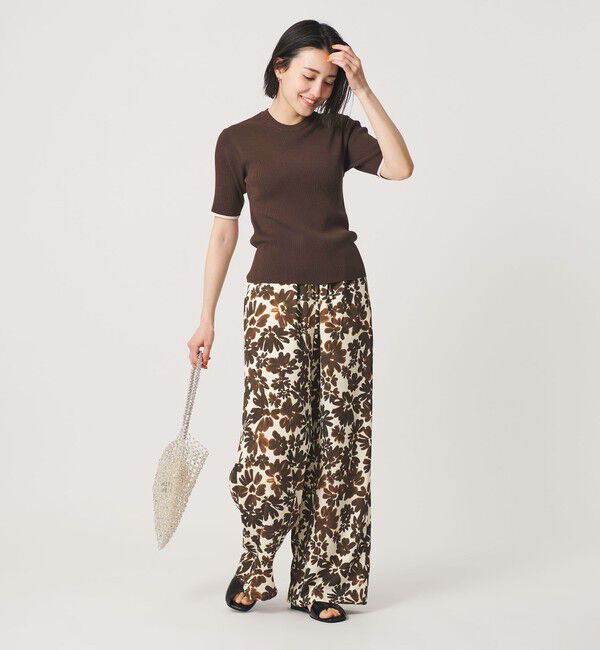 BEAUTY&YOUTH UNITED ARROWS「リブライン ショートスリーブ ニットプルオーバー ウォッシャブル」|ニット・セーター|