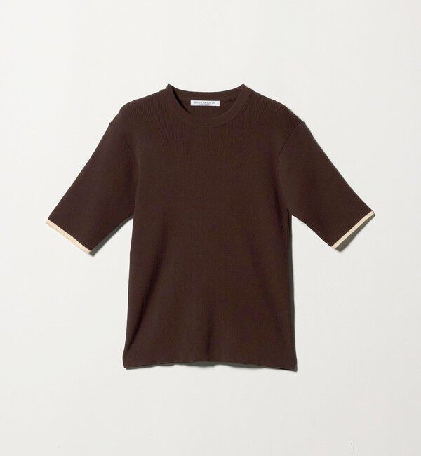 BEAUTY&YOUTH UNITED ARROWS「リブライン ショートスリーブ ニットプルオーバー ウォッシャブル」|ニット・セーター|