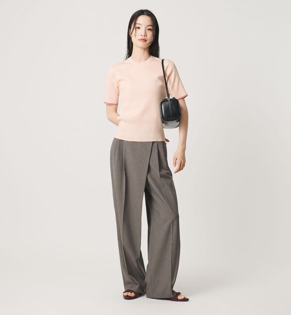 BEAUTY&YOUTH UNITED ARROWS「リブライン ショートスリーブ ニットプルオーバー ウォッシャブル」|ニット・セーター|