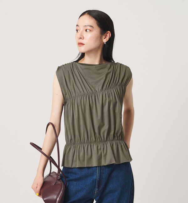 BEAUTY&YOUTH UNITED ARROWS「【WEB限定 Wardrobe DAILY MINIMAL】シャーリング ノースリーブトップス」|Tシャツ・カットソー|