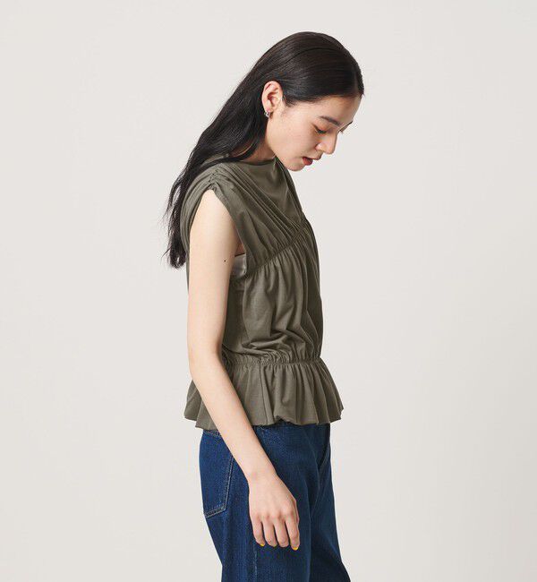 BEAUTY&YOUTH UNITED ARROWS「【WEB限定 Wardrobe DAILY MINIMAL】シャーリング ノースリーブトップス」|Tシャツ・カットソー|