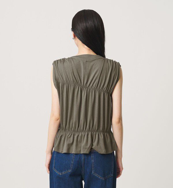 BEAUTY&YOUTH UNITED ARROWS「【WEB限定 Wardrobe DAILY MINIMAL】シャーリング ノースリーブトップス」|Tシャツ・カットソー|