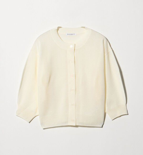 BEAUTY&YOUTH UNITED ARROWS「【WEB限定 Wardrobe DAILY MINIMAL】ハーフスリーブ シアーカーディガン ウォッシャブル」|カーディガン|