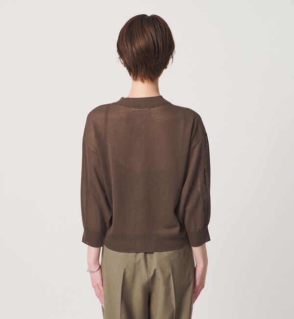 BEAUTY&YOUTH UNITED ARROWS「【WEB限定 Wardrobe DAILY MINIMAL】ハーフスリーブ シアーカーディガン ウォッシャブル」|カーディガン|