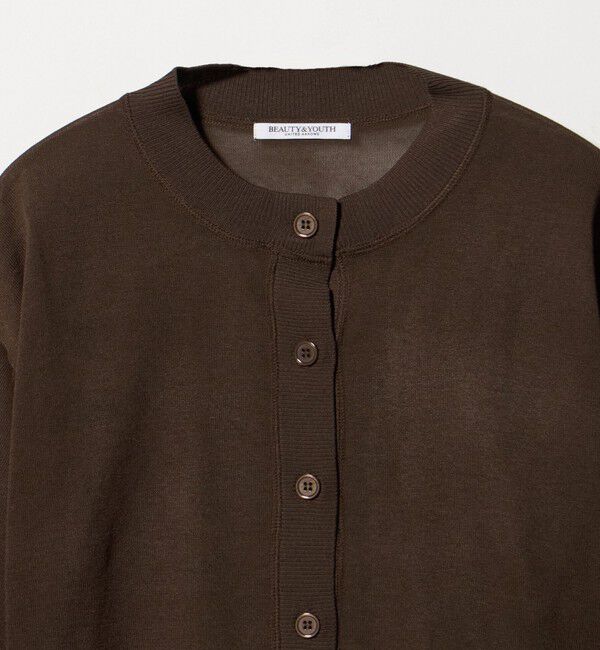 BEAUTY&YOUTH UNITED ARROWS「【WEB限定 Wardrobe DAILY MINIMAL】ハーフスリーブ シアーカーディガン ウォッシャブル」|カーディガン|