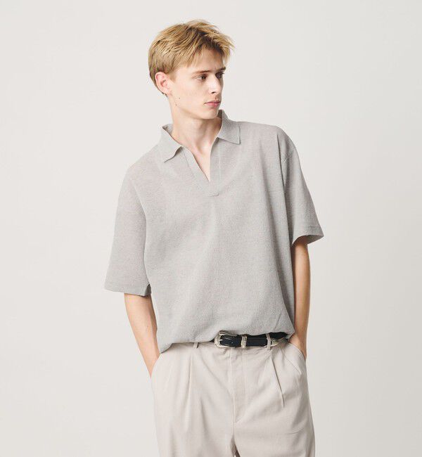 BEAUTY&YOUTH UNITED ARROWS「KNITEE リネンブレンド ミラノ スキッパー ニット Tシャツ ウォッシャブル」|ニット・セーター|