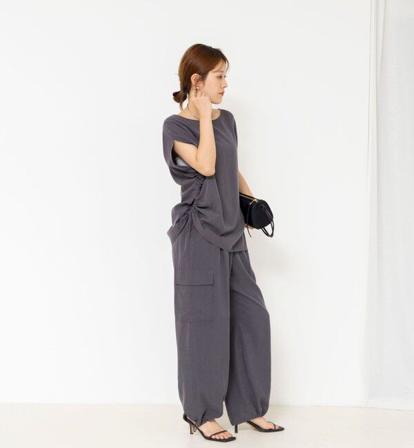 NOLLEY'S「《セットアップ対応》ウォッシャブルサンドウォッシュアシメブラウス」|シャツ・ブラウス|