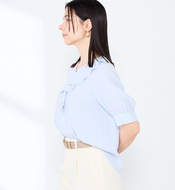 NOLLEY'S sophi「ウォッシャブルジョーゼットアシメラッフルブラウス」|シャツ・ブラウス|