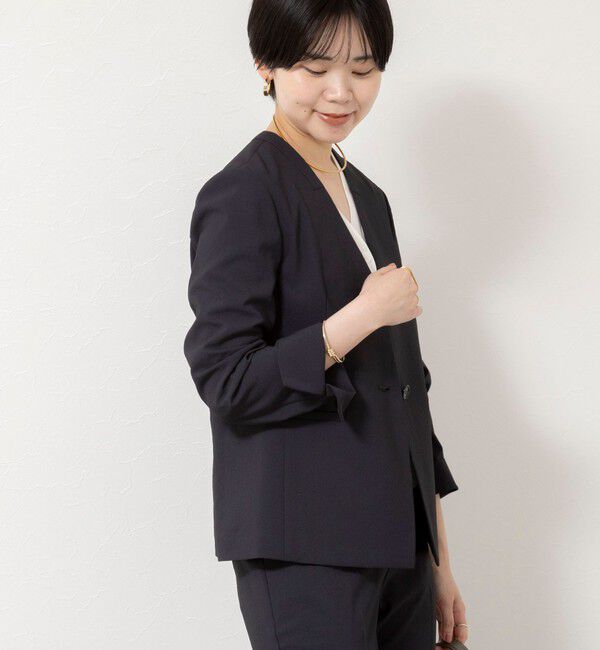 NOLLEY'S sophi「《セットアップ対応/UVカット/接触冷感》ウォッシャブルDry toro ノーカラージャケット」|ノーカラージャケット|