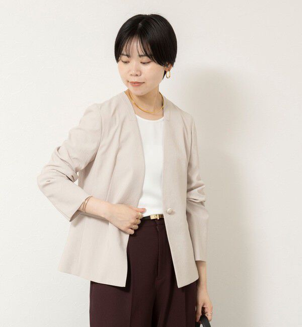 NOLLEY'S sophi「《セットアップ対応/UVカット/接触冷感》ウォッシャブルDry toro ノーカラージャケット」|ノーカラージャケット|
