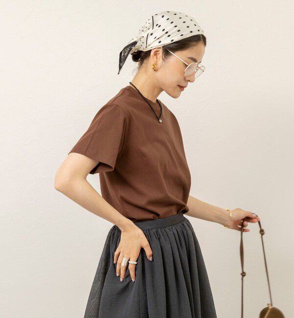 MAQWEL「【MAQWEL/マクウェル】ウォッシャブルコンパクトコーマＴシャツ」|Tシャツ・カットソー|