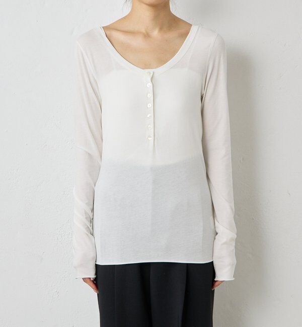  「【La nature linge】キュプラハイツイストヘンリーロンTee」|Tシャツ・カットソー|