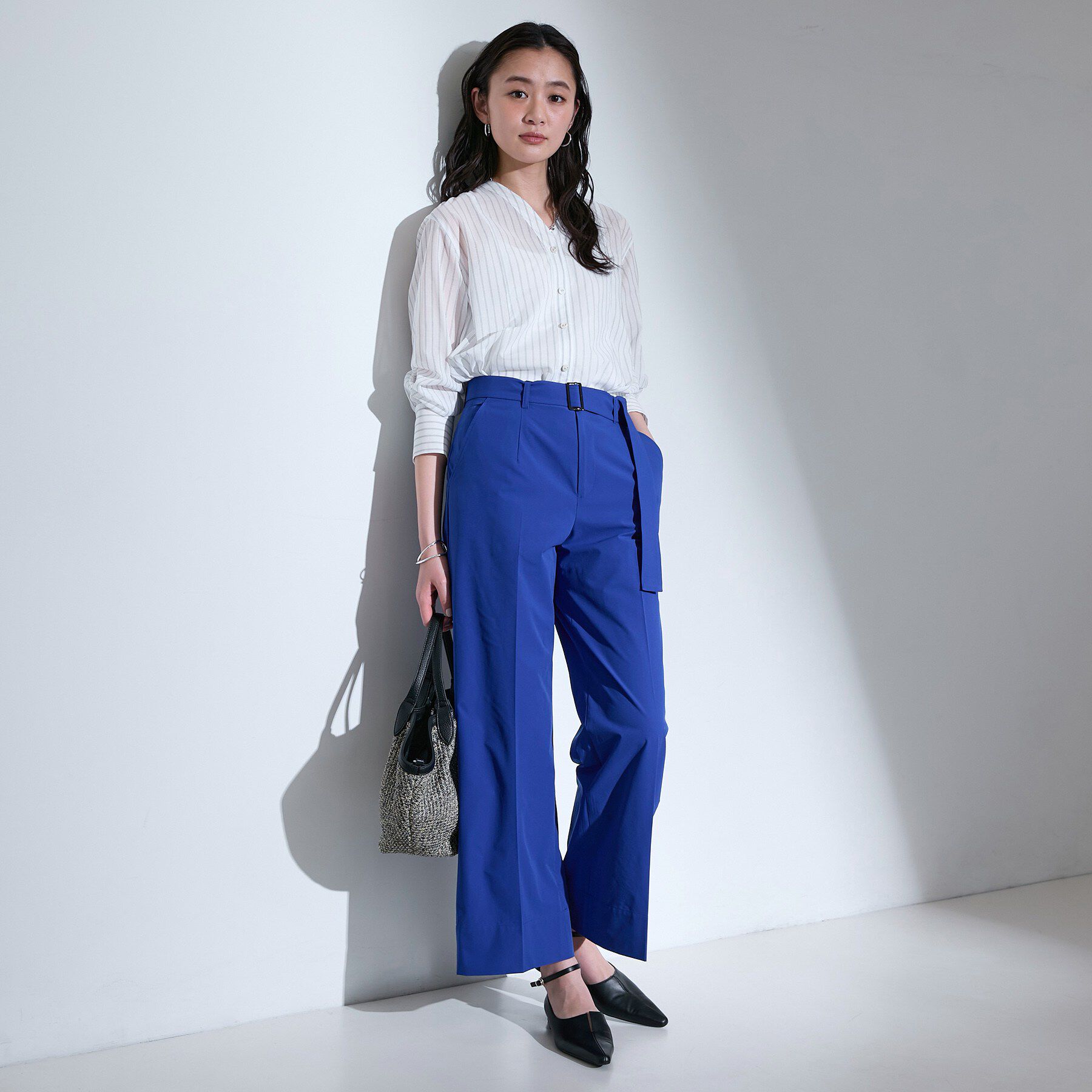 INDIVI「【撥水／UVケア／SETUP可能】軽量ベルト付ワイドストレートパンツ」|その他|