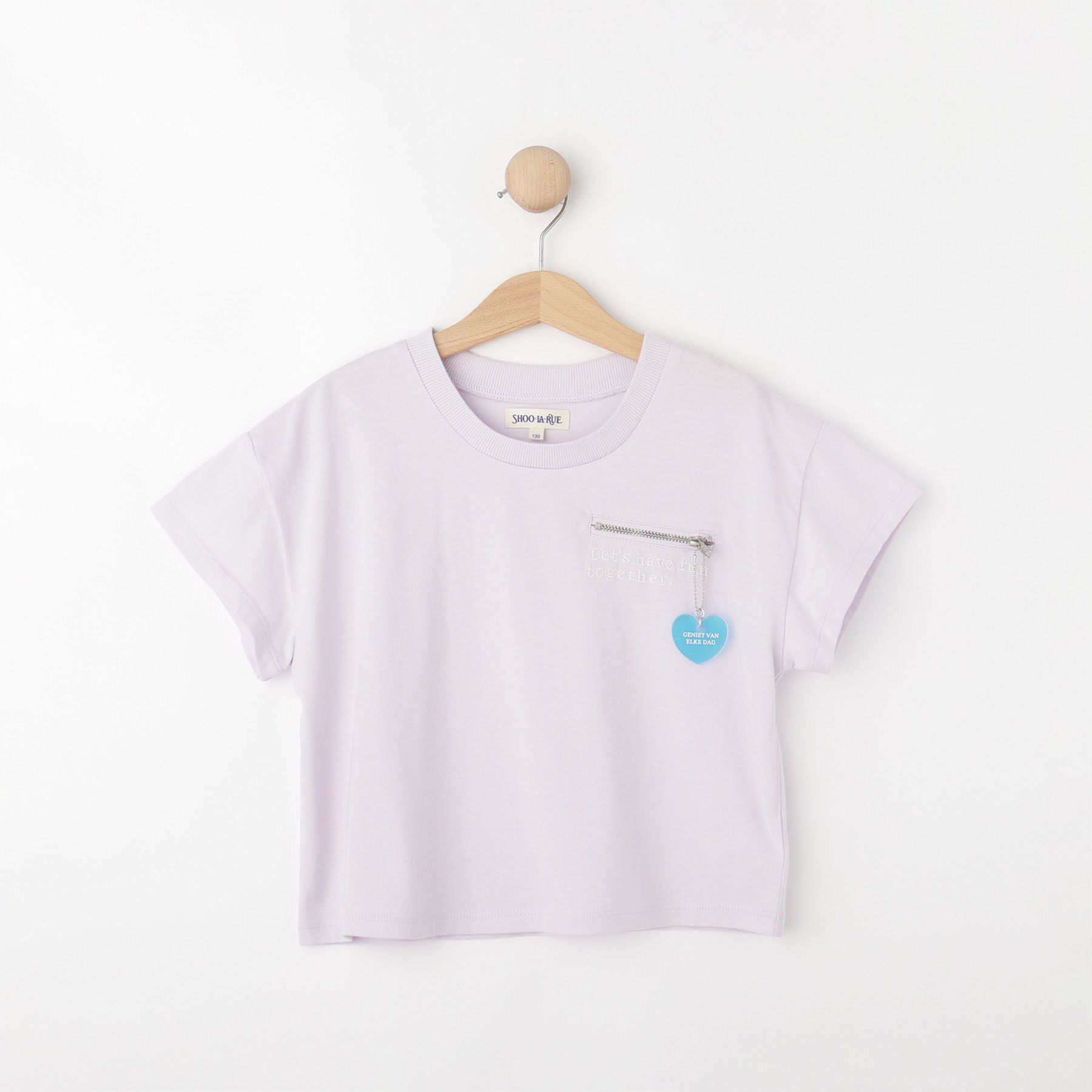 SHOO･LA･RUE「【130-150cm】チャーム付きTシャツ」|Tシャツ・カットソー|ラベンダー(080)