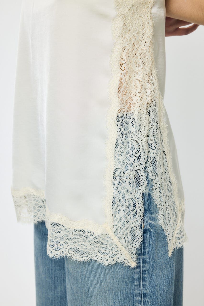 MOUSSY「LACE TRIM SATIN キャミ」|キャミソール|