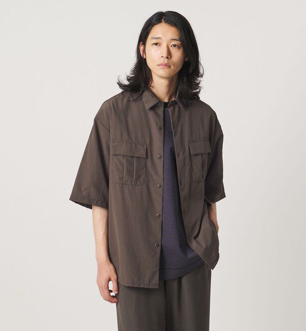 UNITED ARROWS「DotAir ドットエア ミリタリー ショートスリーブ シャツ 吸水速乾 タテストレッチ」|シャツ・ブラウス|