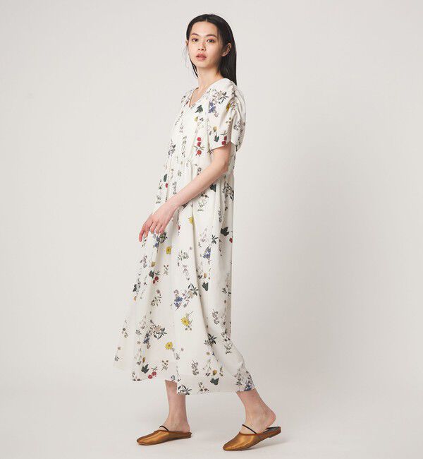 EMMEL REFINES「＜EMMEL REFINES＞EM フラワープリント ギャザーパフスリーブ ワンピース」|ワンピース|