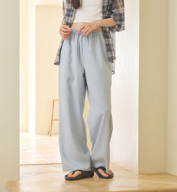 BEAUTY&YOUTH UNITED ARROWS「リネンライク ライトイージーパンツ ウォッシャブル 防シワ」|その他|LT.BLUE