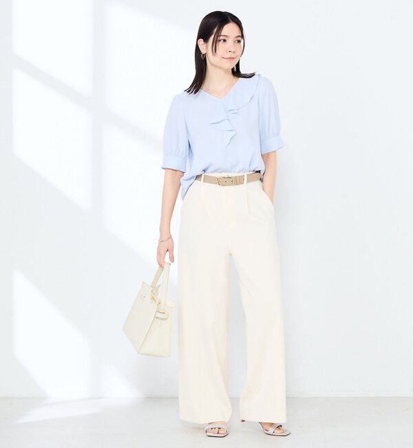 NOLLEY'S sophi「ウォッシャブルジョーゼットアシメラッフルブラウス」|シャツ・ブラウス|