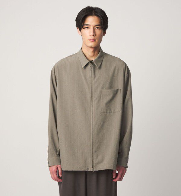 UNITED ARROWS「DotAir ドットエア サッカー ジップ シャツ　吸水速乾」|シャツ・ブラウス|