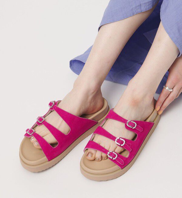 UNITED ARROWS「ビジュー 3ライン ミュール」|サンダル|