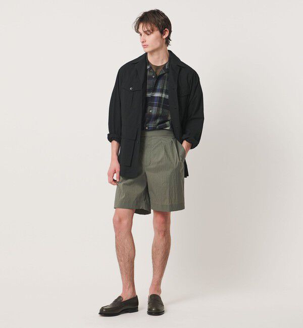 UNITED ARROWS「ワッシャーナイロン 2プリーツ サイドアジャスター ショーツ 撥水 ヨコストレッチ」|その他|