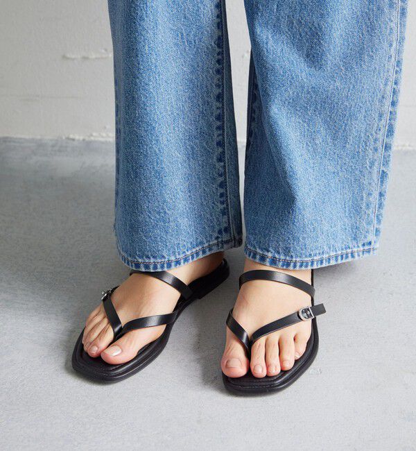 UNITED ARROWS green label relaxing「トライアングル トング サンダル」|サンダル|BLACK