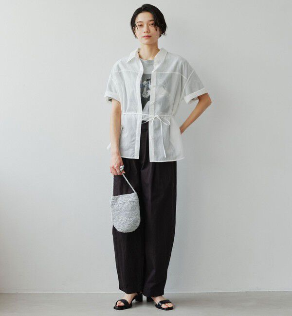 UNITED ARROWS green label relaxing「【結論シリーズ】リボンハイウエストシャツ」|シャツ・ブラウス|