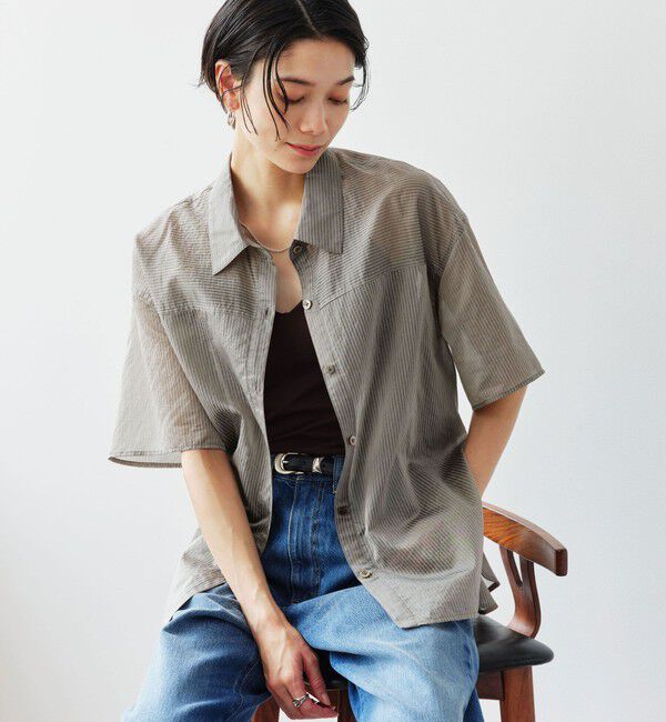 UNITED ARROWS green label relaxing「【結論シリーズ】リボンハイウエストシャツ」|シャツ・ブラウス|MOCA