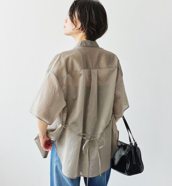 UNITED ARROWS green label relaxing「【結論シリーズ】リボンハイウエストシャツ」|シャツ・ブラウス|