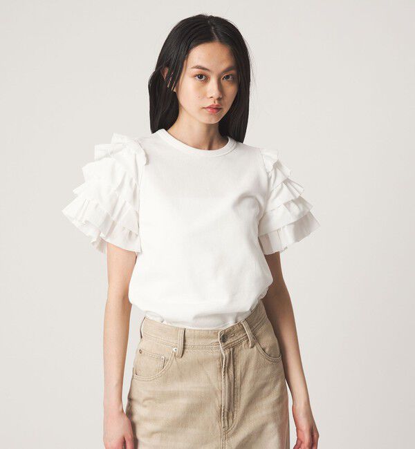 EMMEL REFINES「＜EMMEL REFINES＞EM ソデフリル プルオーバー」|Tシャツ・カットソー|