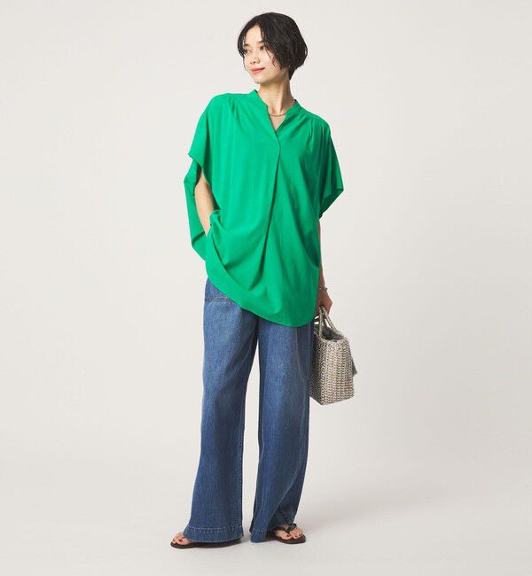 UNITED ARROWS green label relaxing「［size SHORTあり］ショルダー タック スキッパー ブラウス」|シャツ・ブラウス|