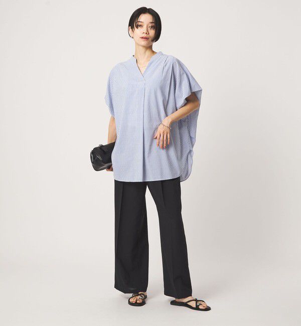 UNITED ARROWS green label relaxing「［size SHORTあり］ショルダー タック スキッパー ブラウス」|シャツ・ブラウス|
