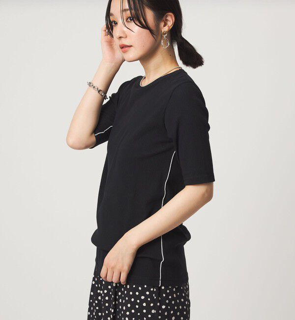 UNITED ARROWS green label relaxing「【WEB限定】＜at ease＞シアーテレコ バイカラー カットソー」|Tシャツ・カットソー|