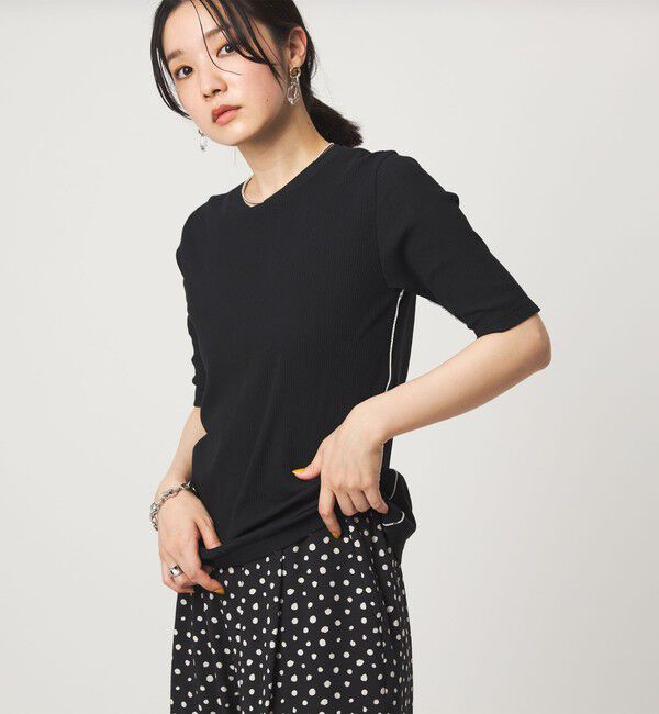 UNITED ARROWS green label relaxing「【WEB限定】＜at ease＞シアーテレコ バイカラー カットソー」|Tシャツ・カットソー|