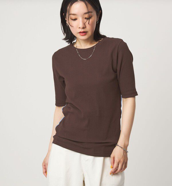 UNITED ARROWS green label relaxing「【WEB限定】＜at ease＞シアーテレコ バイカラー カットソー」|Tシャツ・カットソー|